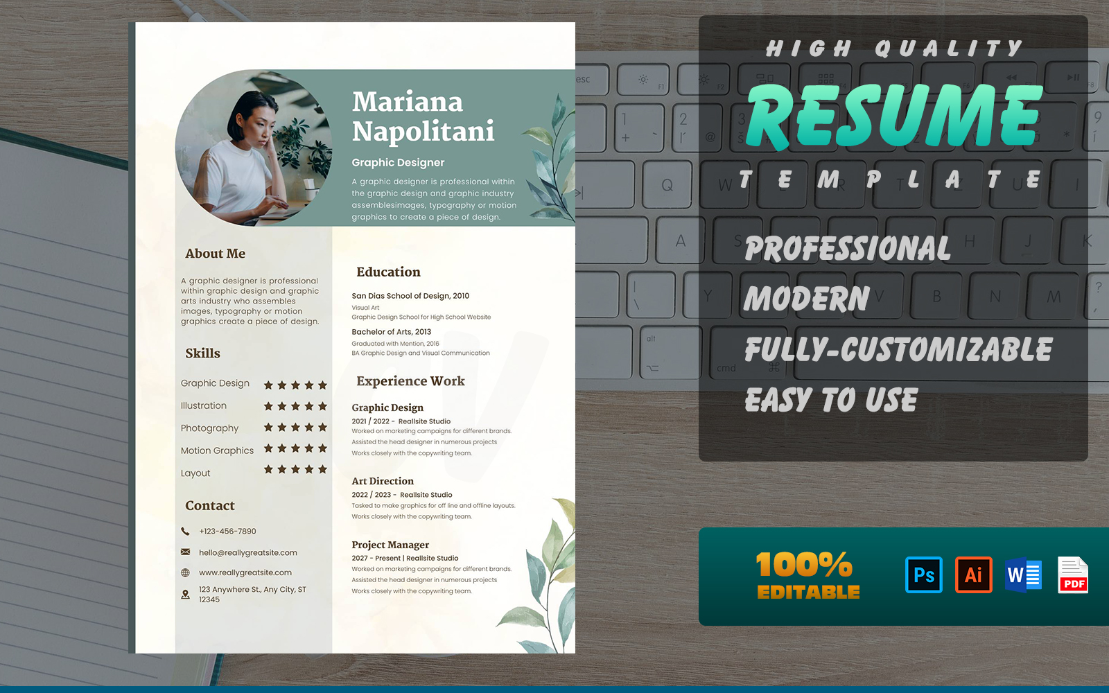 Resume / CV | Professional | Modern | High quality | 100% Editable 6