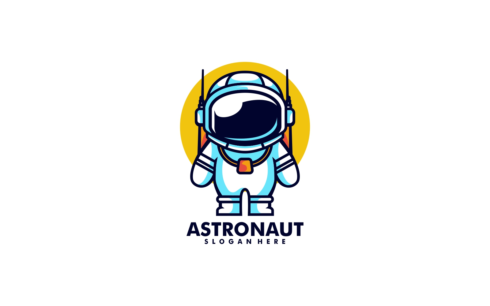 Astronaut logo ready to use Royalty Free Vector Image