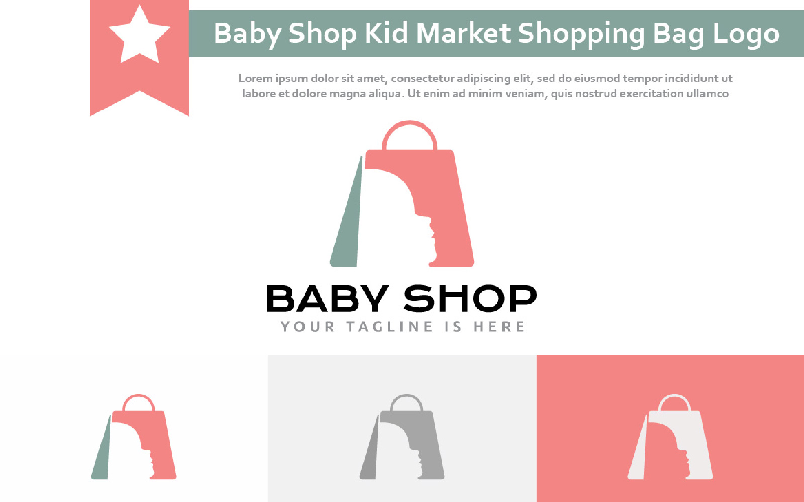 Baby Shop Kid Needs Market Shopping Bag Abstract Logo