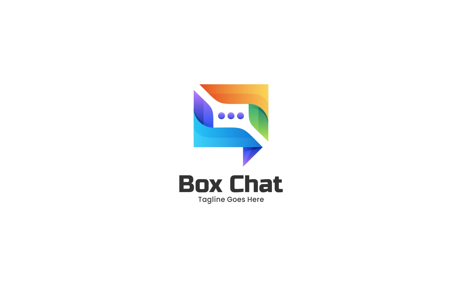 Box Chat Gradient Colorful Logo
