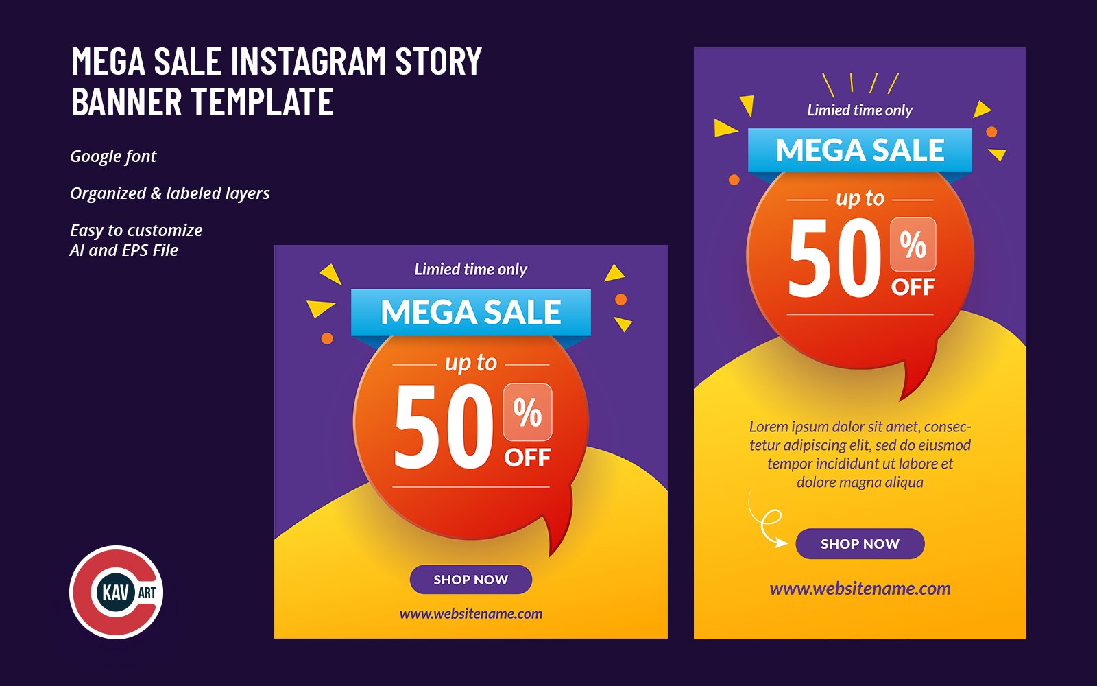 Mega Sale Instagram Story Banner Template