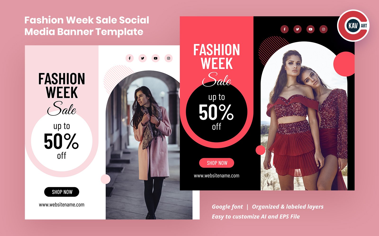 Fashion Week Sale Social Media Banner Template