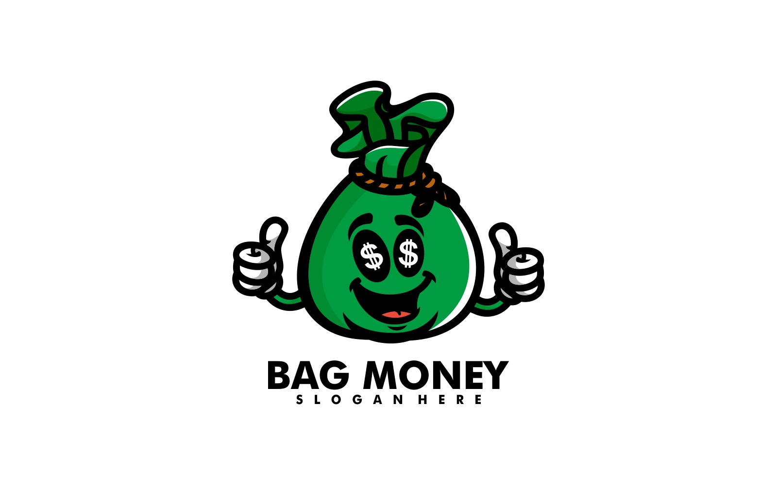 Bag Money Mascot Cartoon Logo