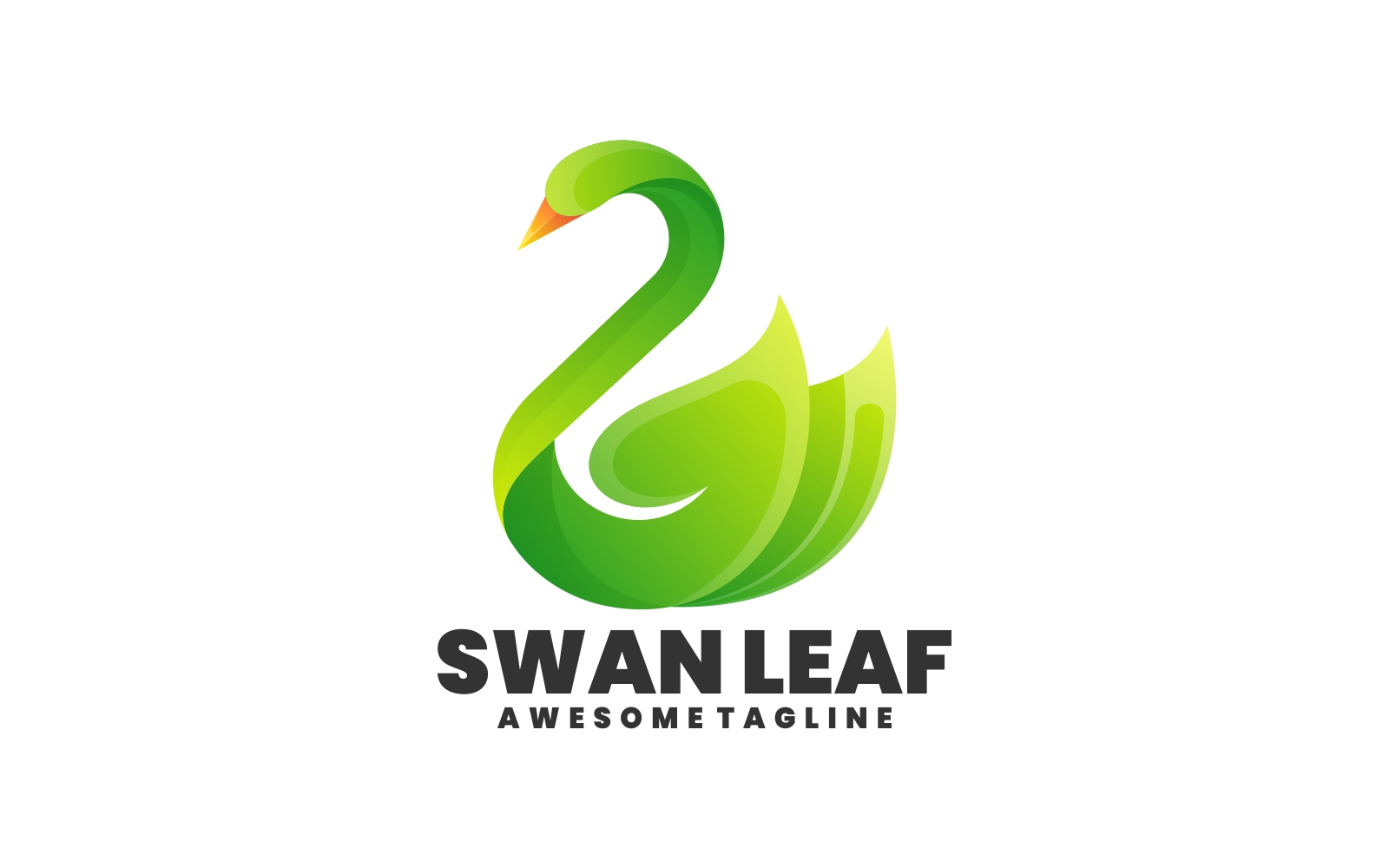 Swan Leaf Gradient Logo Style