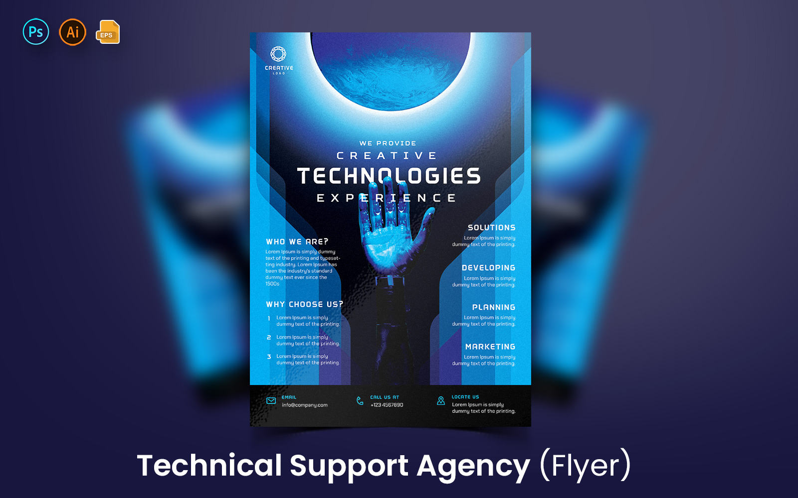 Technology Support Flyer Print and Social Media Template