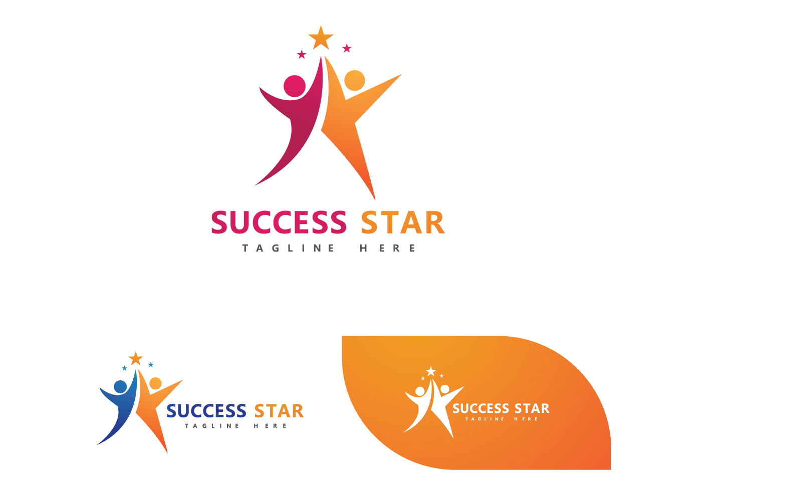 People Success Star Logo Health Life V1