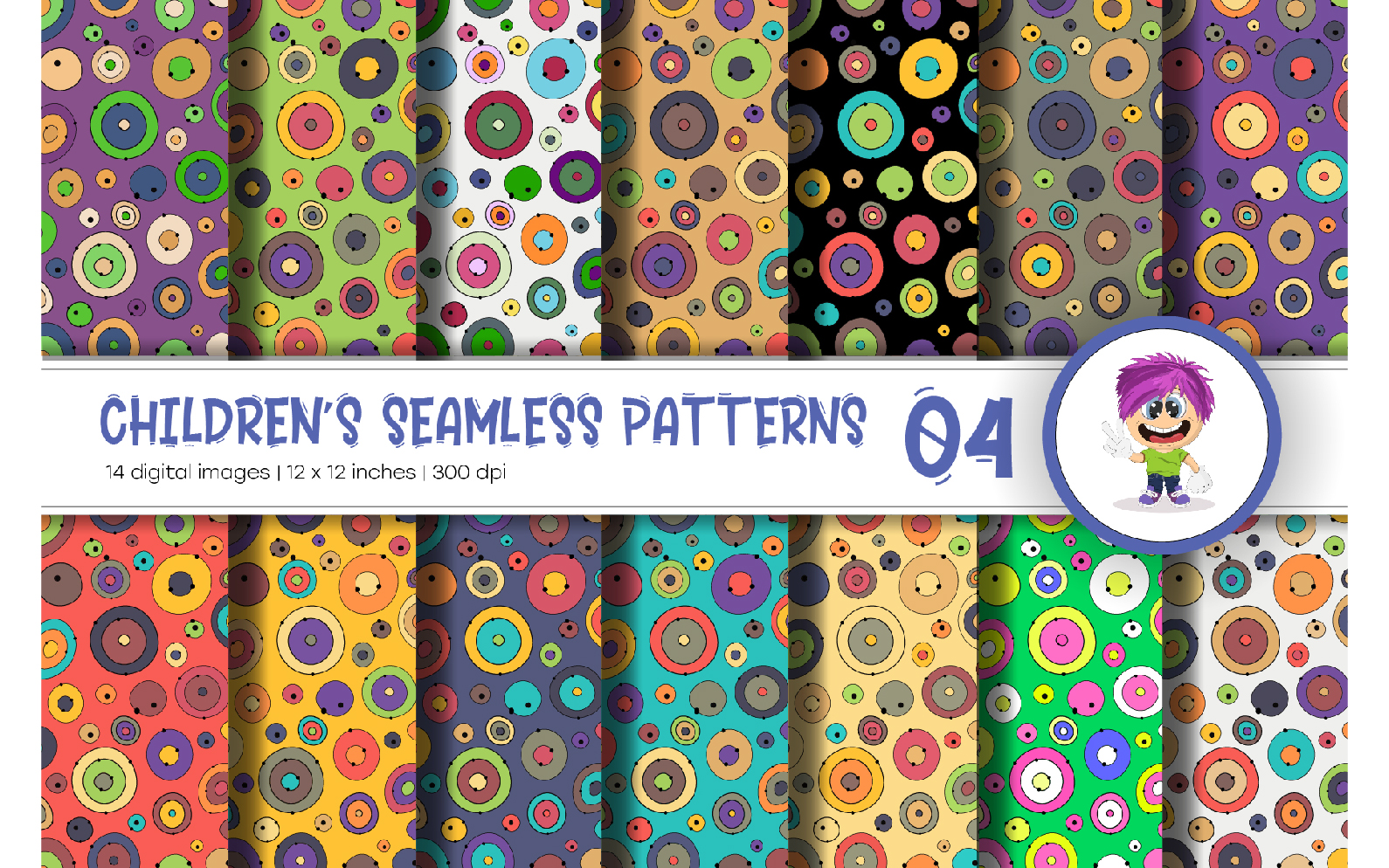 Cute Baby Seamless Patterns 04. Digital Paper. Vector