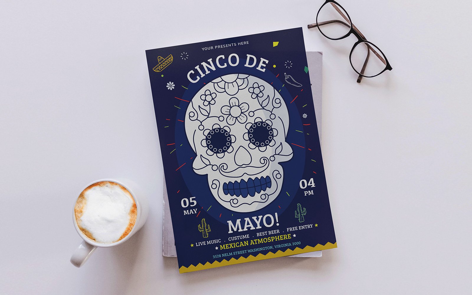 Cinco de Mayo Flyer Print and Social Media Template