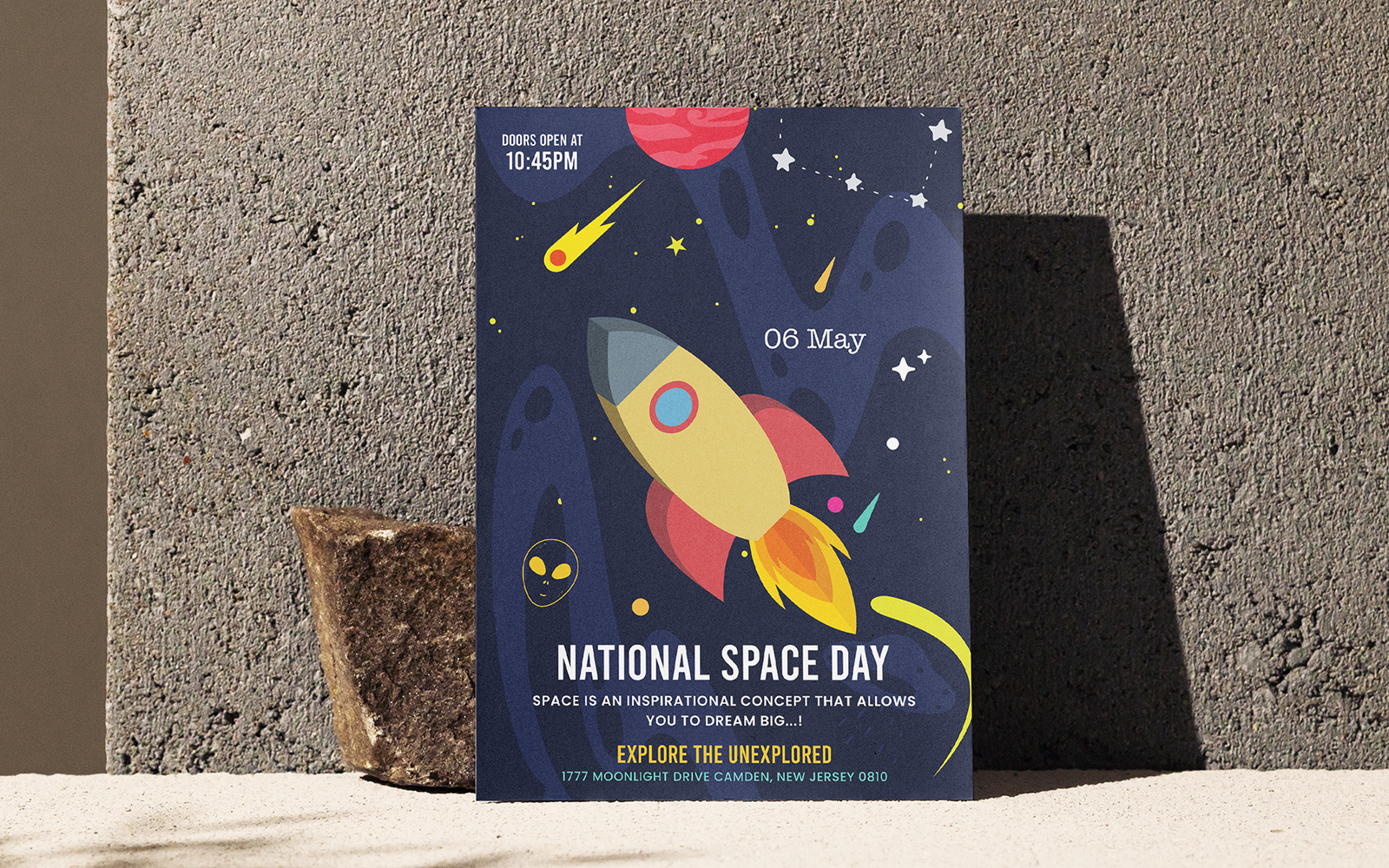 National Space Day Flyer Print and Social Media Template