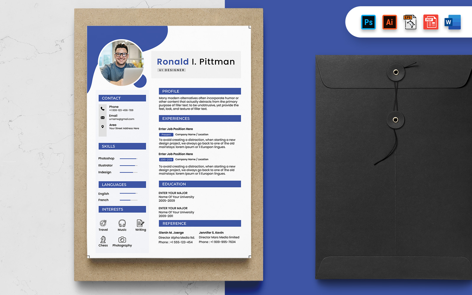 Creative UI Designer CV Resume Print Template