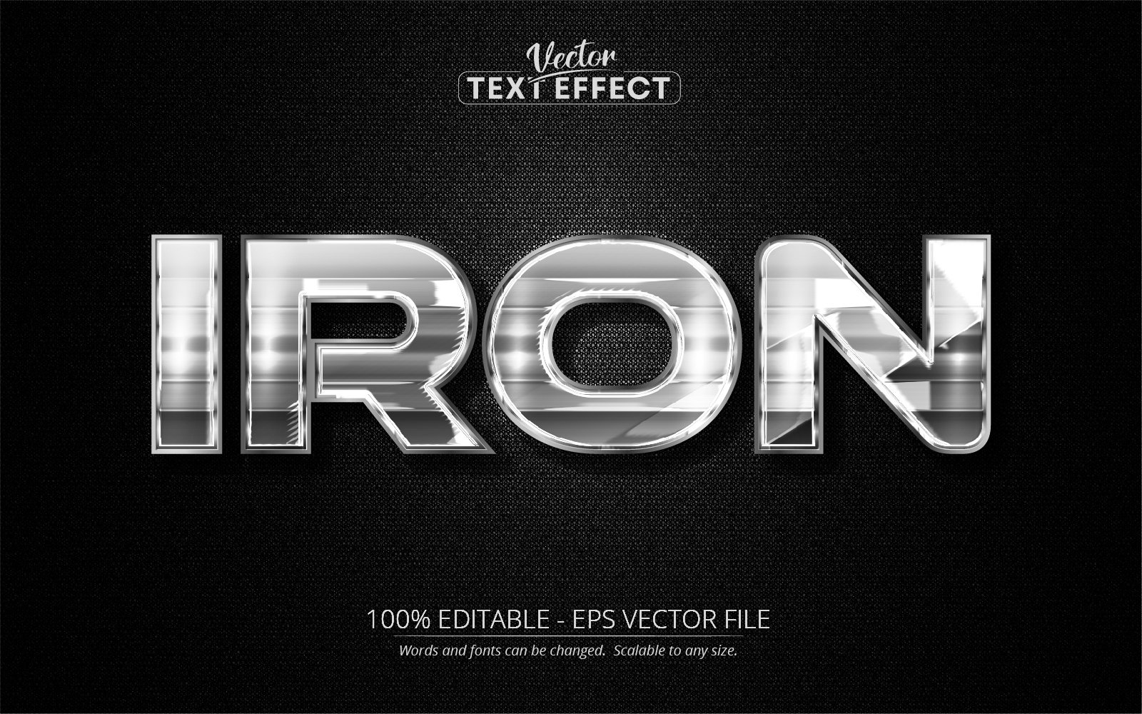Iron - Editable Text Effect, Metallic And Silver Text Style, Graphics Illustration