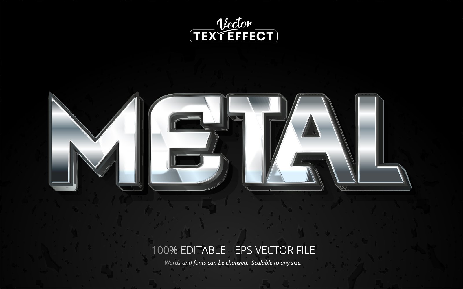 Metal - Editable Text Effect, Shiny Metallic And Silver Text Style, Graphics Illustration