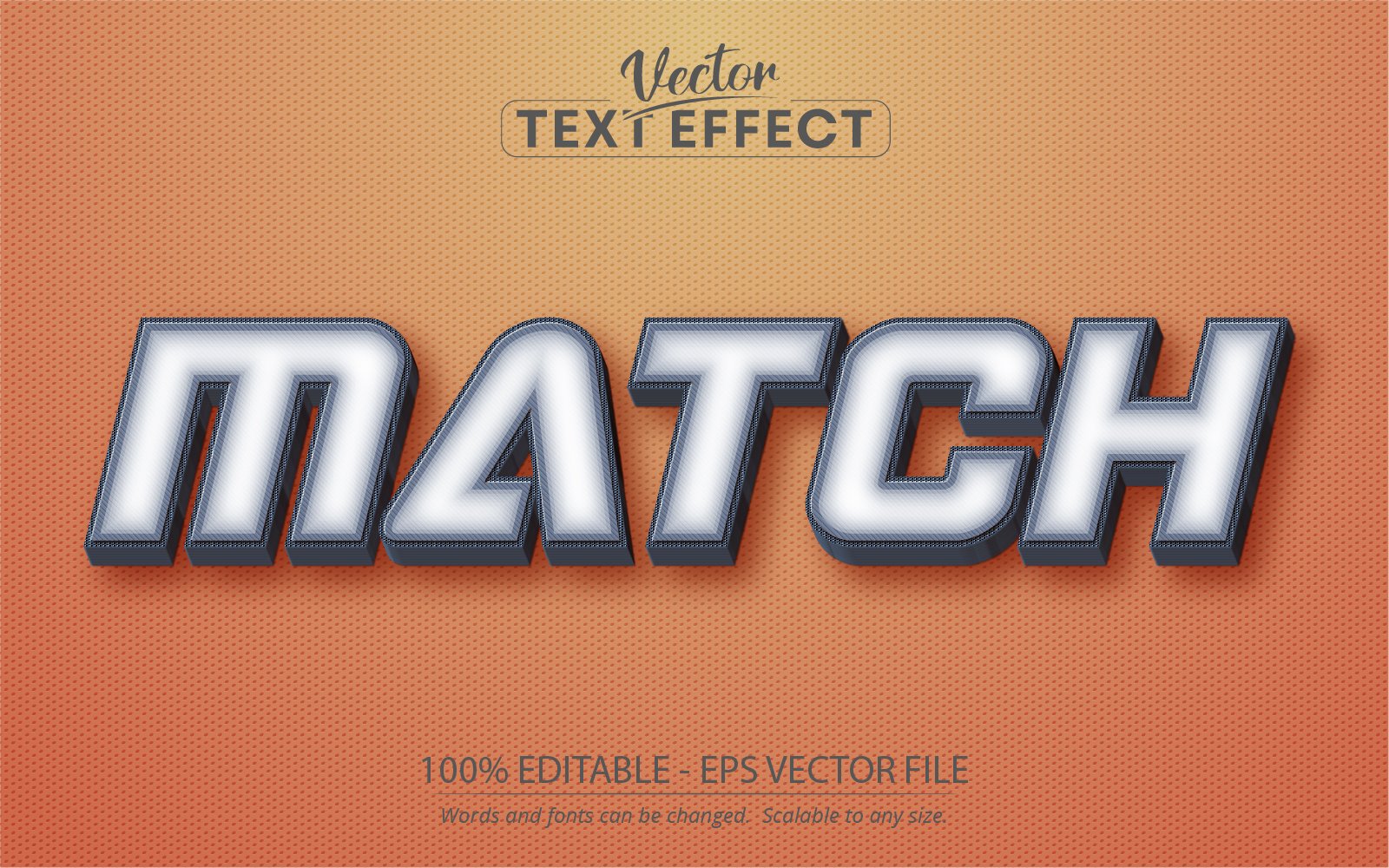 Match - Editable Text Effect, Blue Sport Text Style, Graphics Illustration