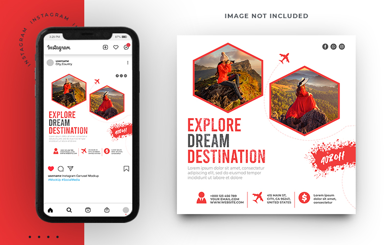 Travel & Tour Agency Promotion Instagram Post Template