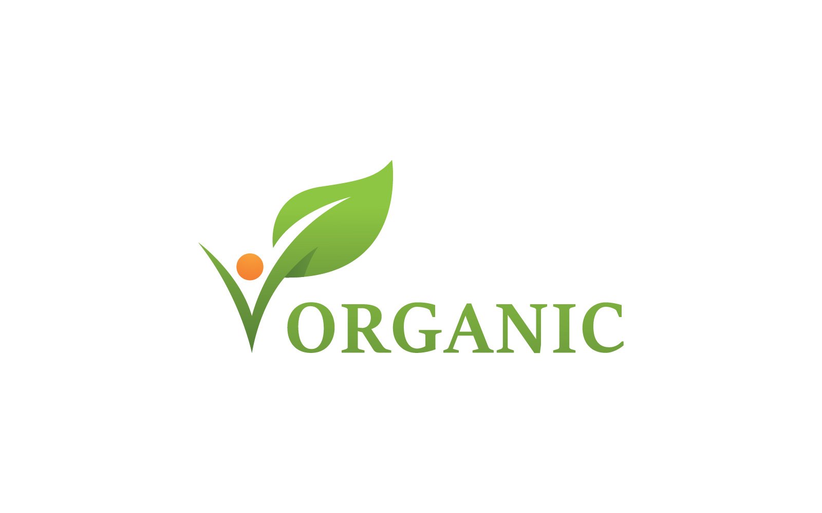 Green leaf organic Logo Vector Symbol V3