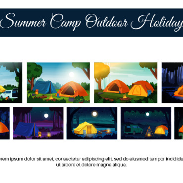 Night Camp Illustrations Templates 255332