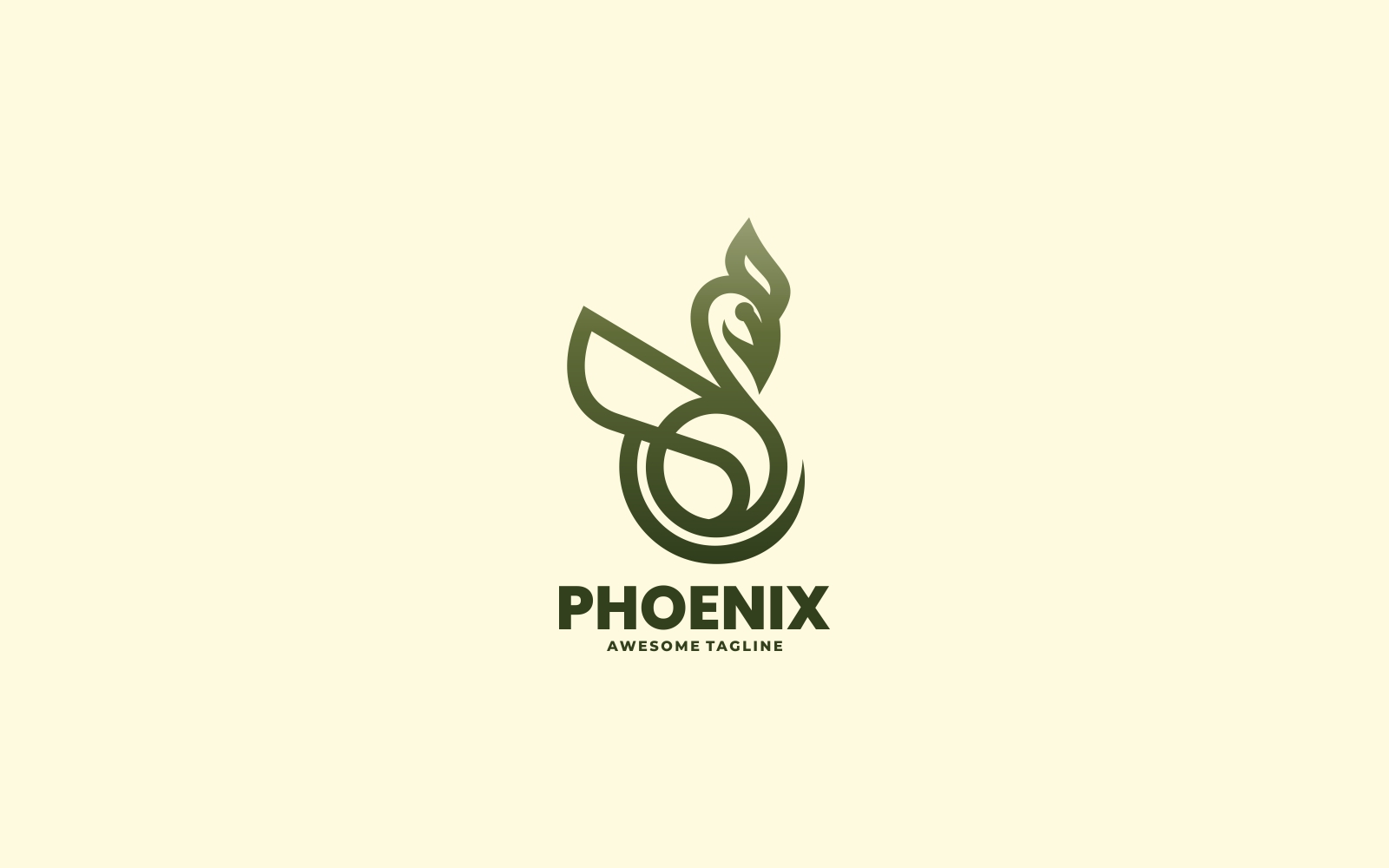 Phoenix Line Art Logo Style