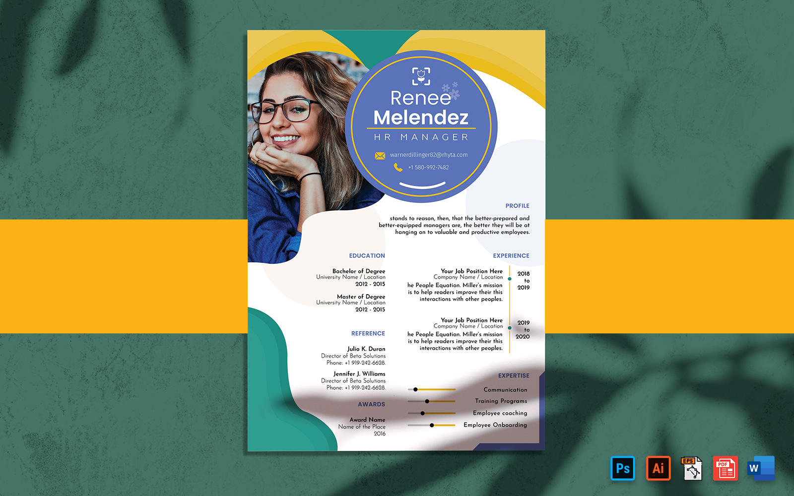 HR Manager CV Resume A4 Print Template-02