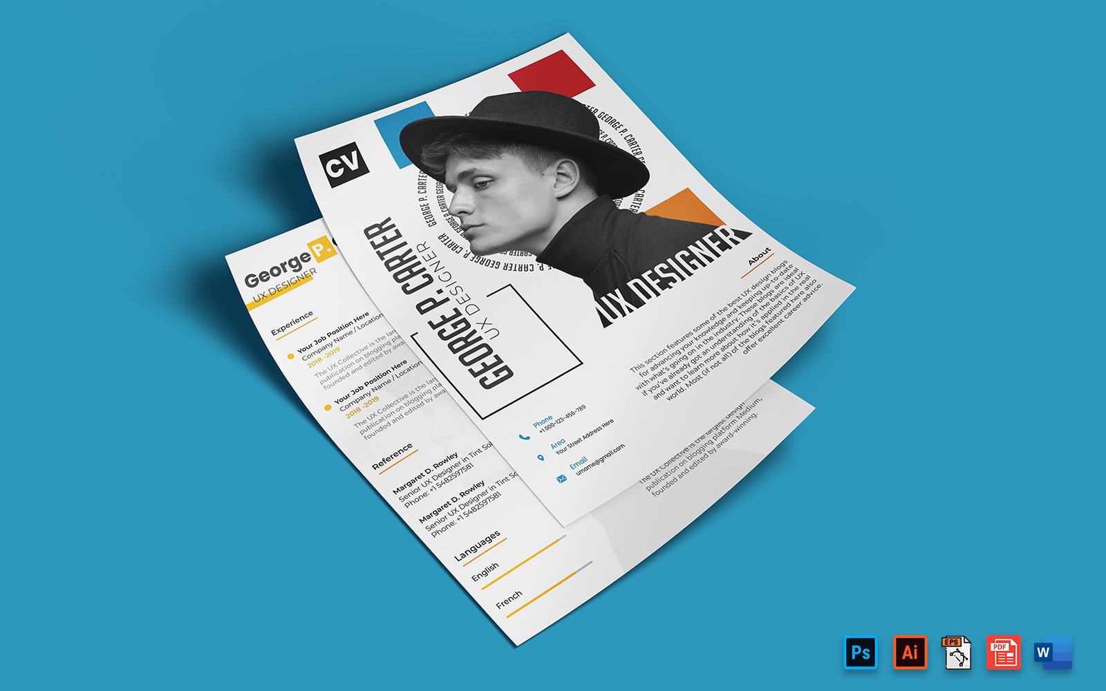 UX Designer CV Resume Print A4 Template-02
