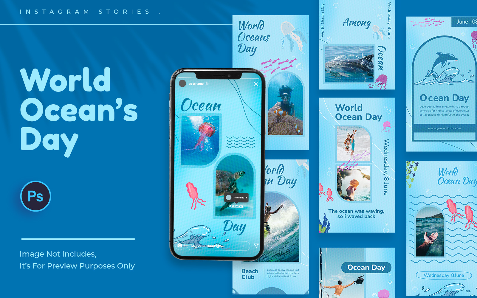 World Oceans Day Instagram Stories Template