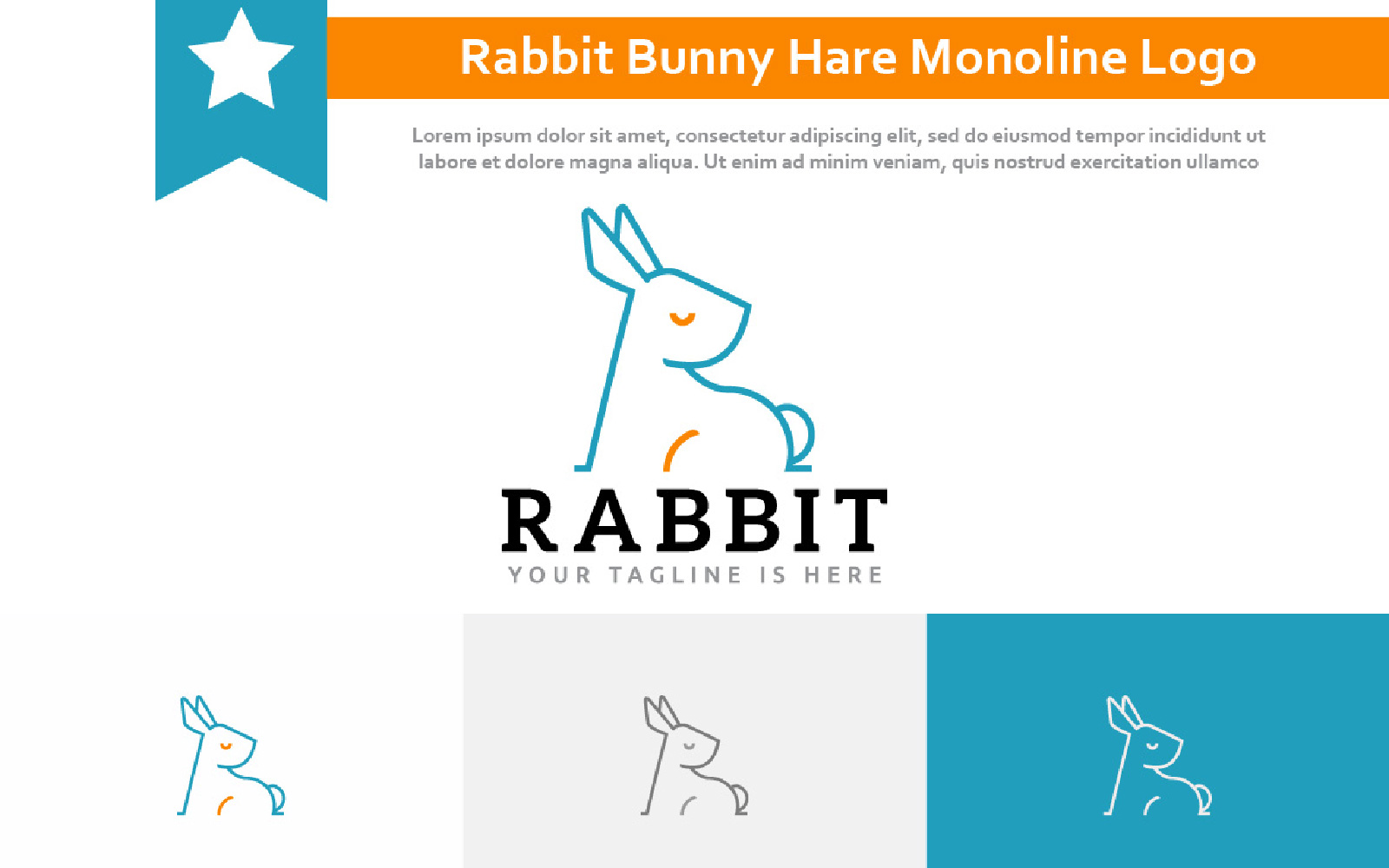 Elegant Rabbit Bunny Hare Monoline Simple Logo