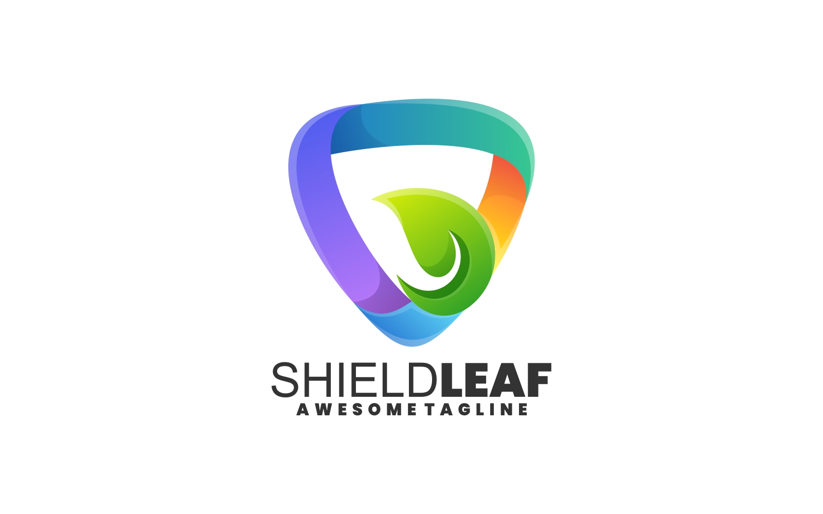Shield Leaf Gradient Colorful Logo