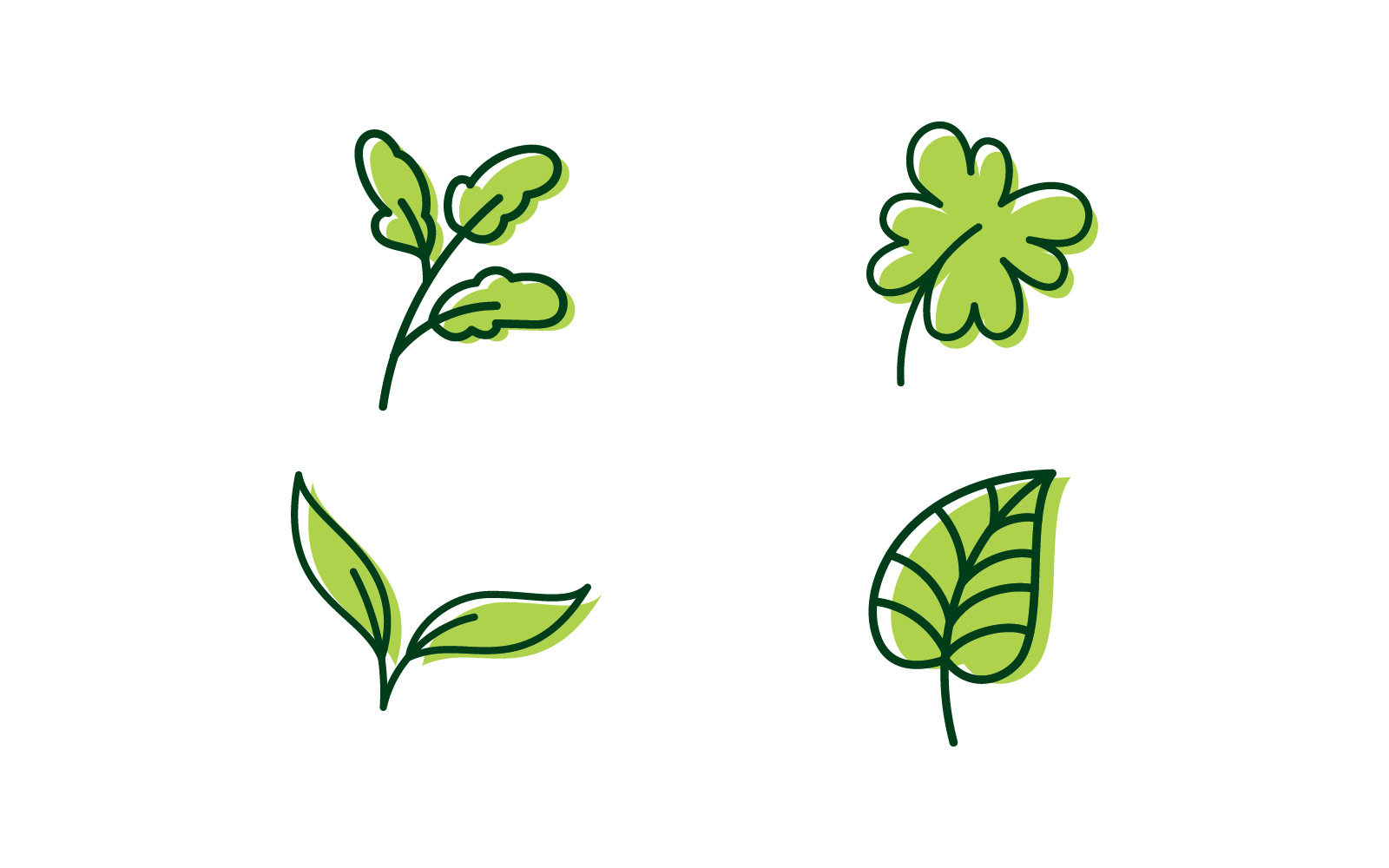 Green Leaf Logo Vector Symbol V4