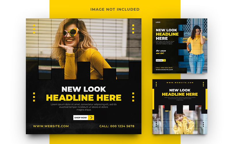 New Arrival Fashion Sale Social Media Post Banner Template Set