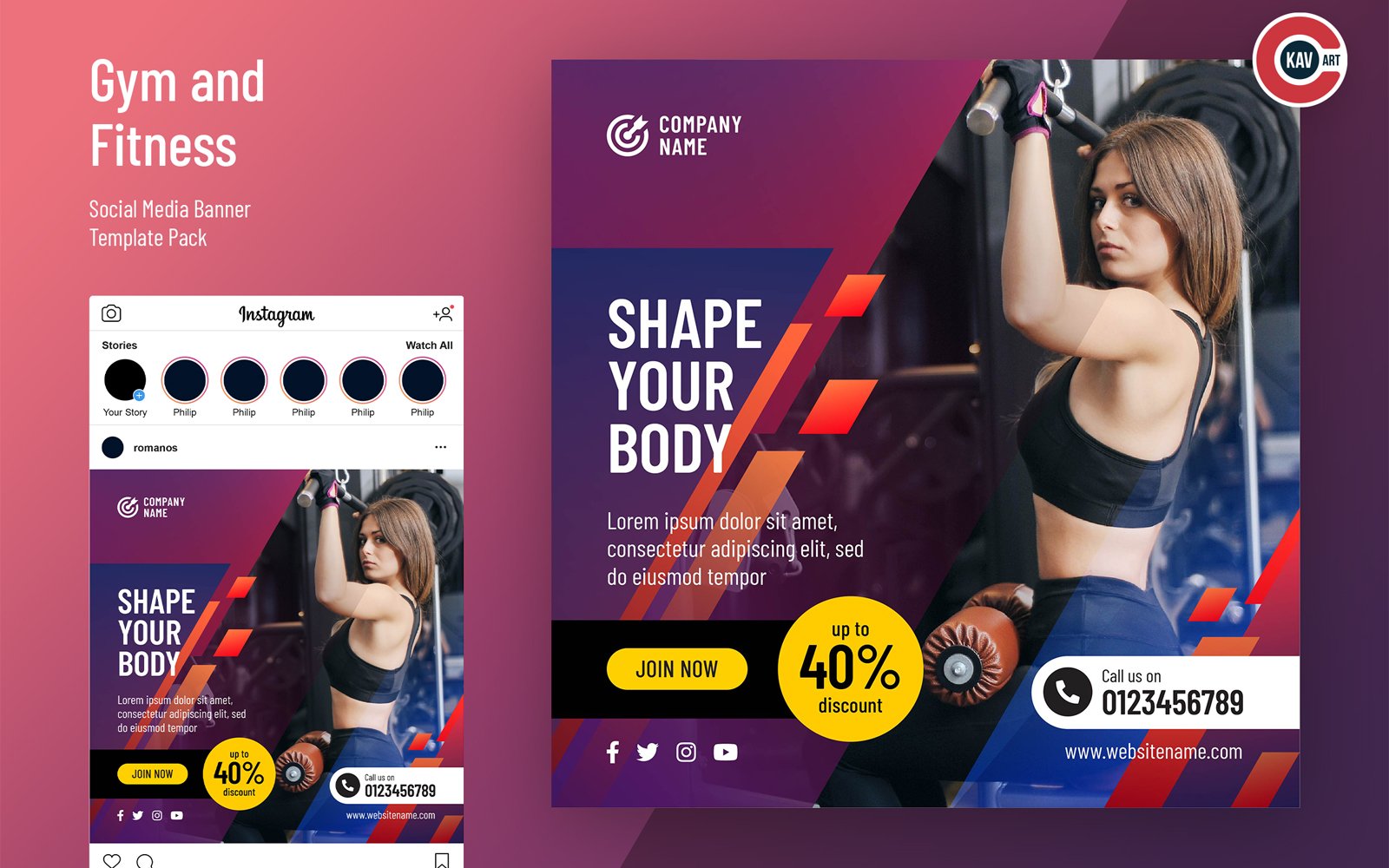 Social Media Banner for Gym and Fitness