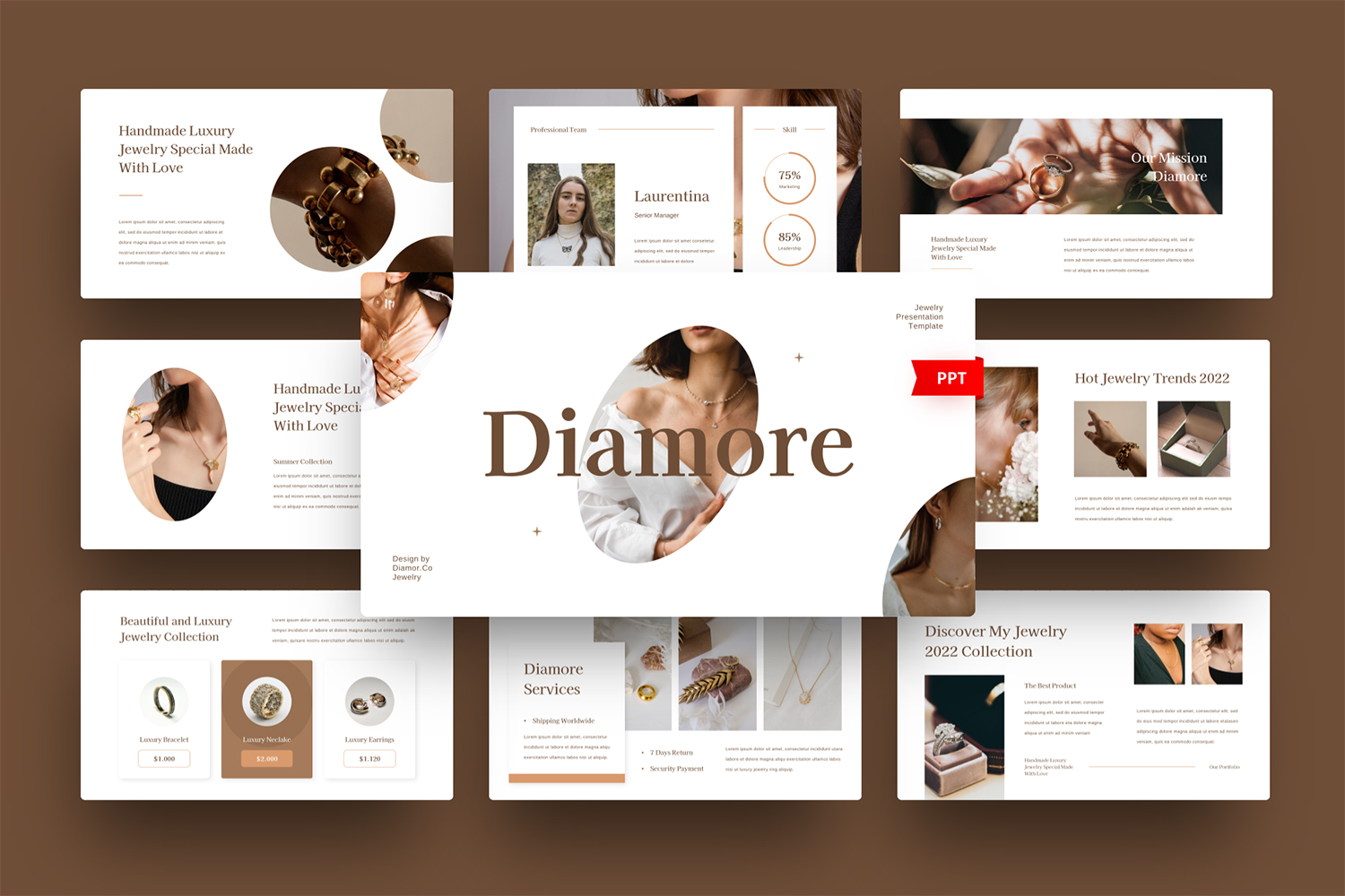 Diamore - Jewelry PowerPoint Template