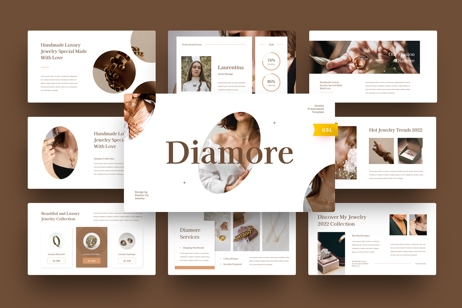 Diamore - Jewelry Google Slide Template