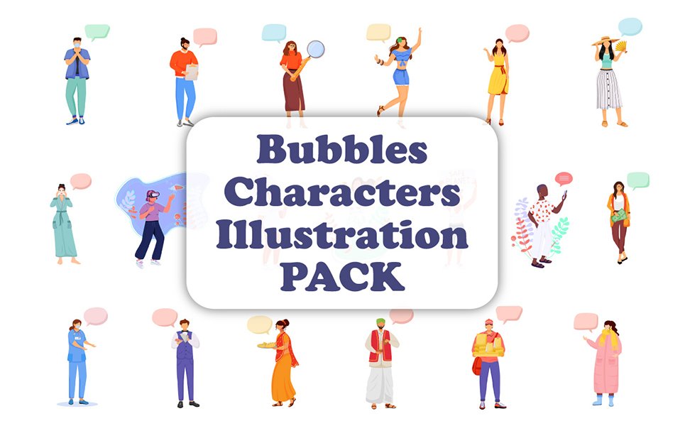 Bubbles Characters Illustration Bundle