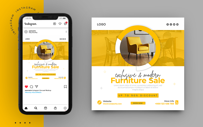 Furniture Sale Social Media Post Banner Template