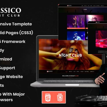 Club Dj Responsive Website Templates 255984