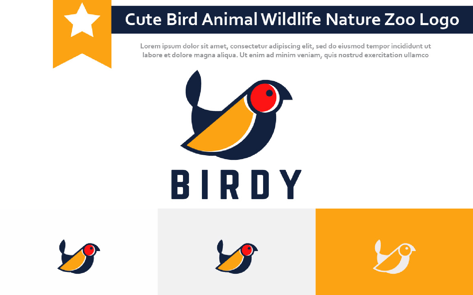 Cute Bird Animal Wildlife Nature Zoo Logo