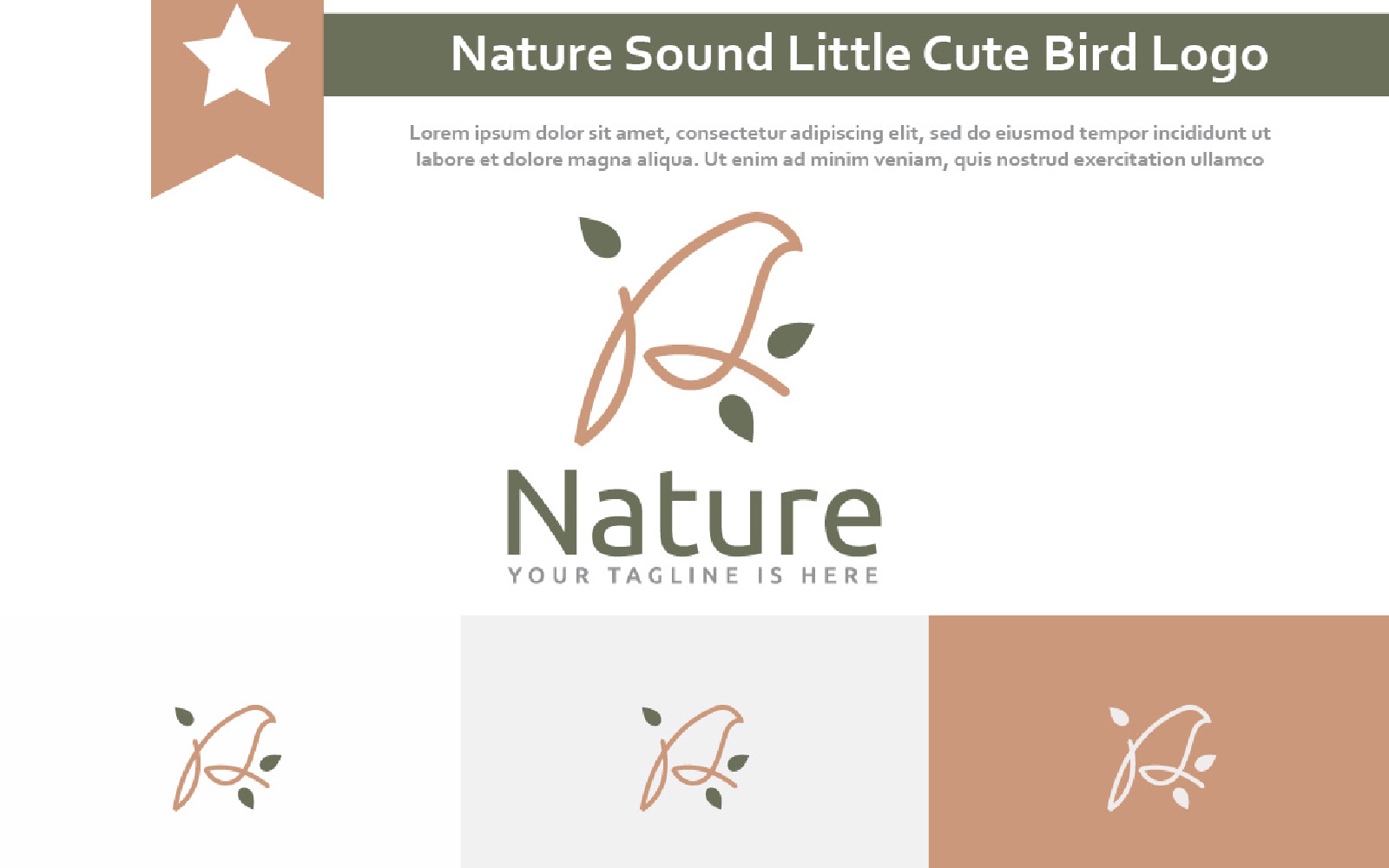 Nature Sound Little Cute Bird Simple Abstract Logo