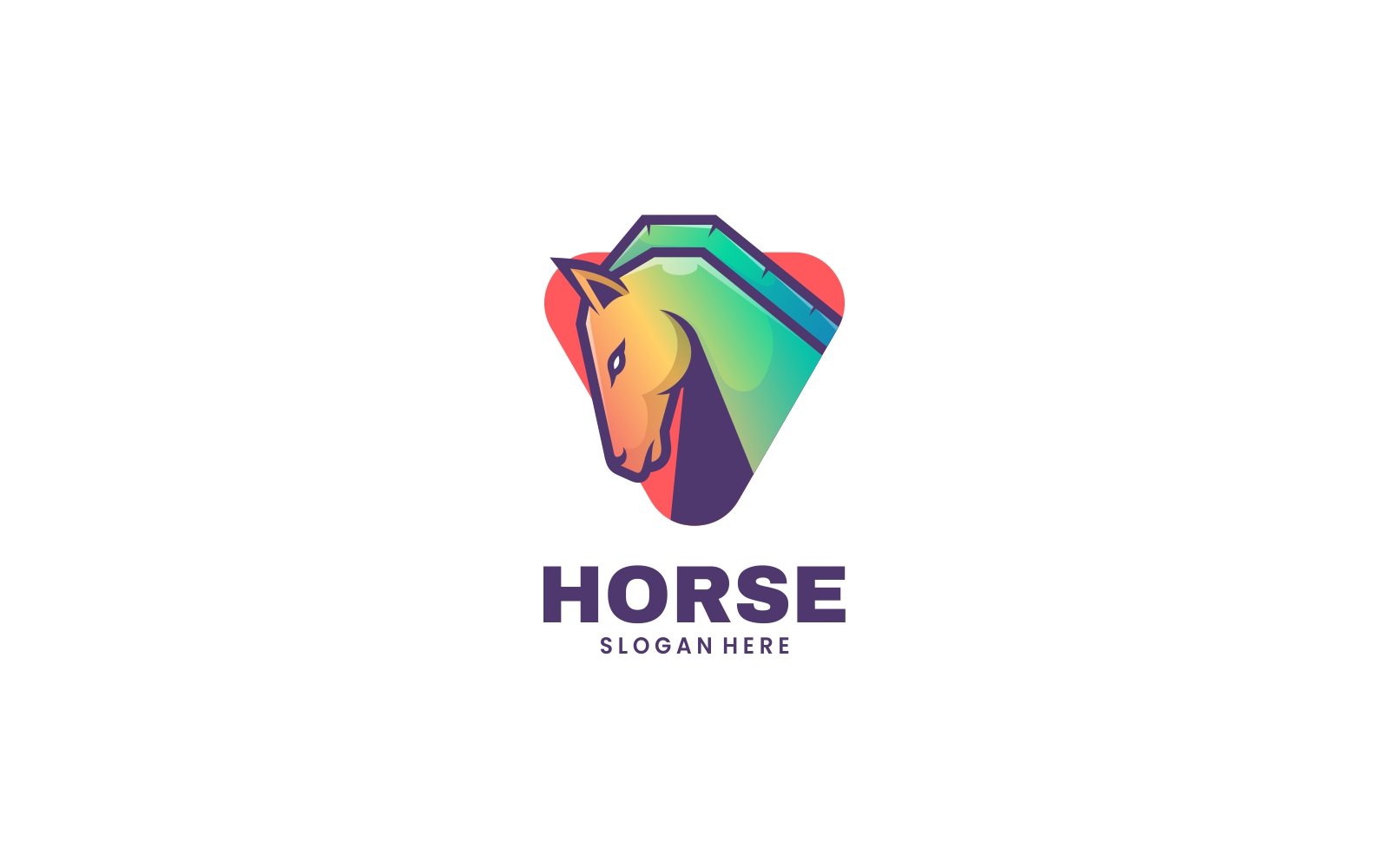 Horse Mascot Gradient Logo Style
