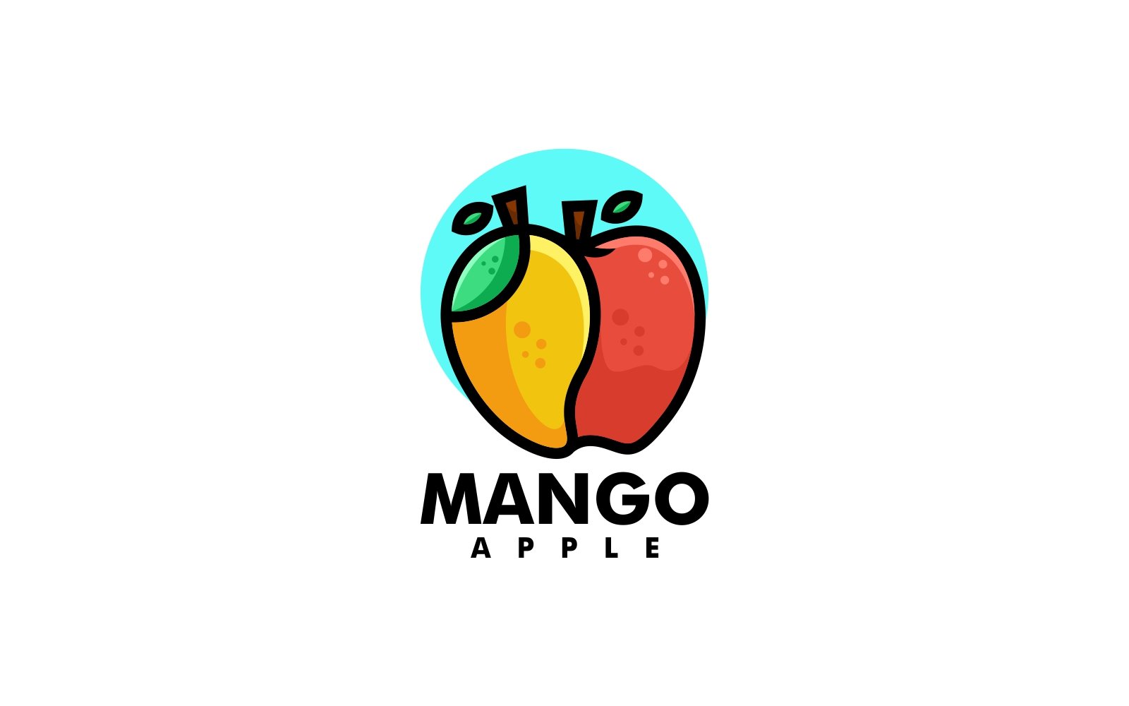 Mango and Apple Simple Logo
