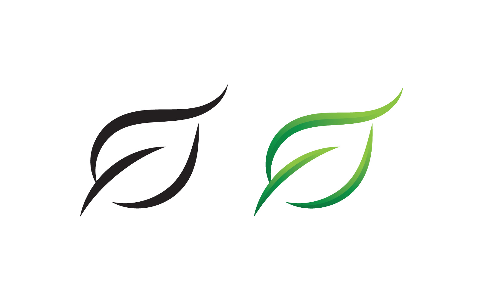 Green Leaf Nature Vector Logo Design Template V4