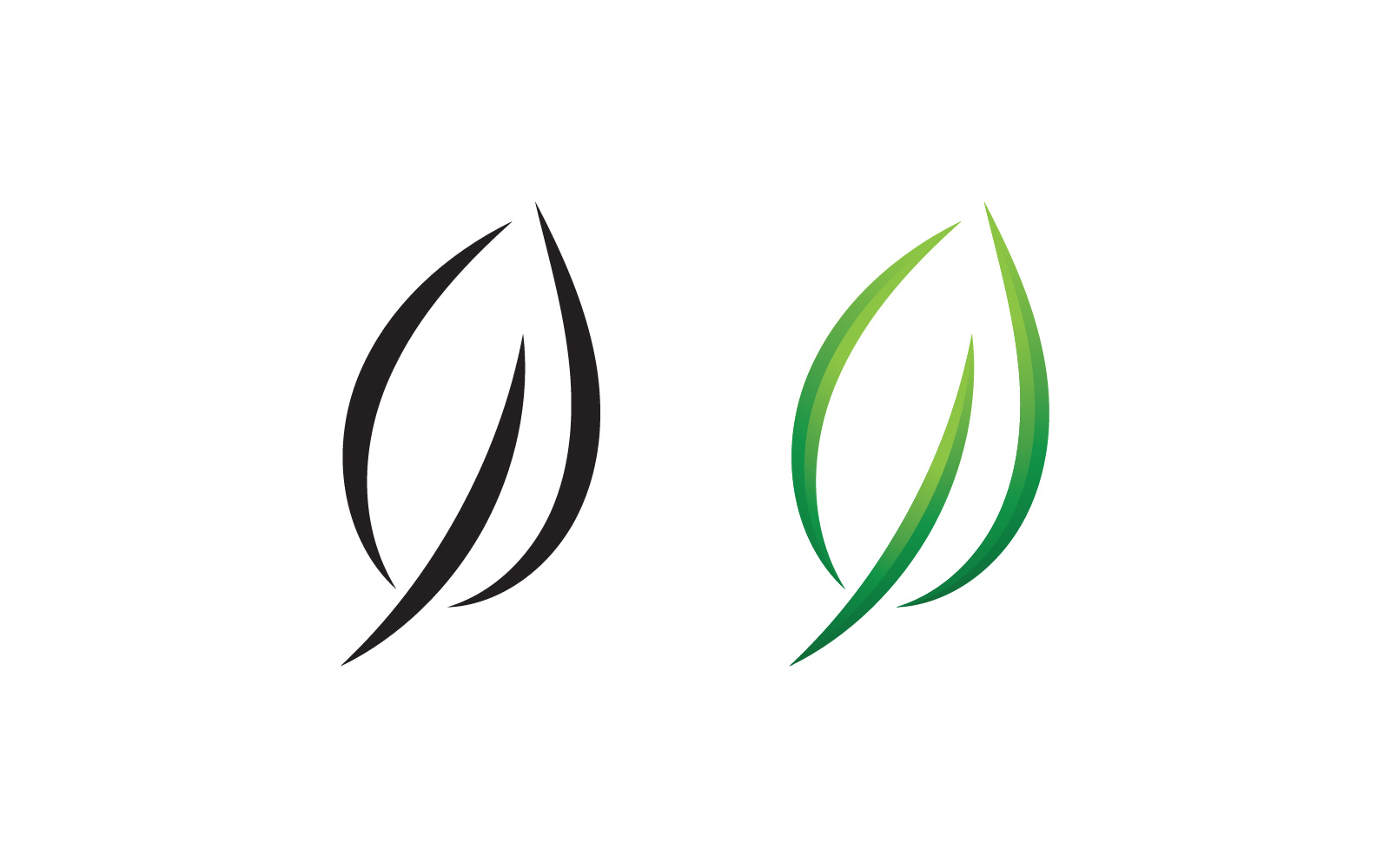 Green Leaf Nature Vector Logo Design Template V6
