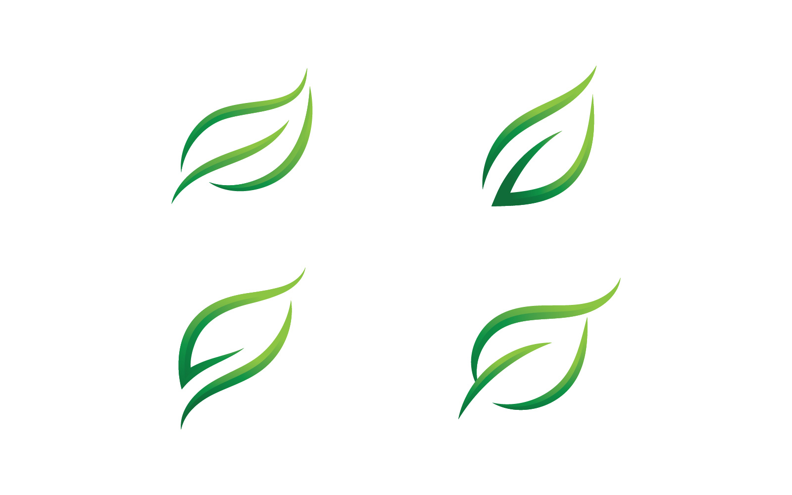 Green Leaf Nature Vector Logo Design Template V7