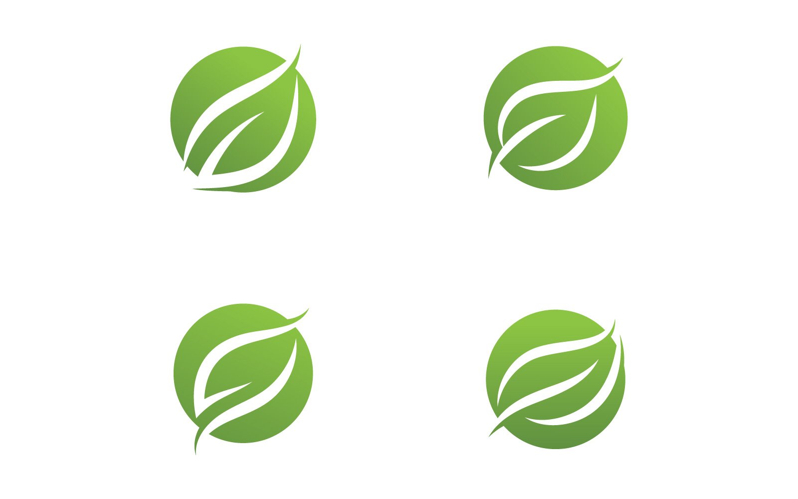 Green Leaf Nature Vector Logo Design Template V15