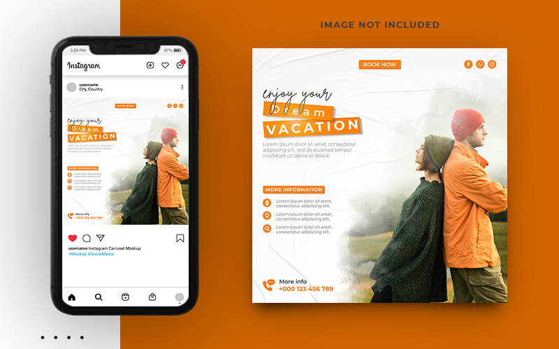 Travel agency's tour package promo Instagram poster template