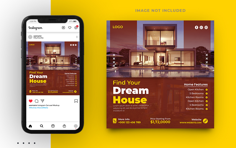 Real Estate Business Agency Social Media Post Template