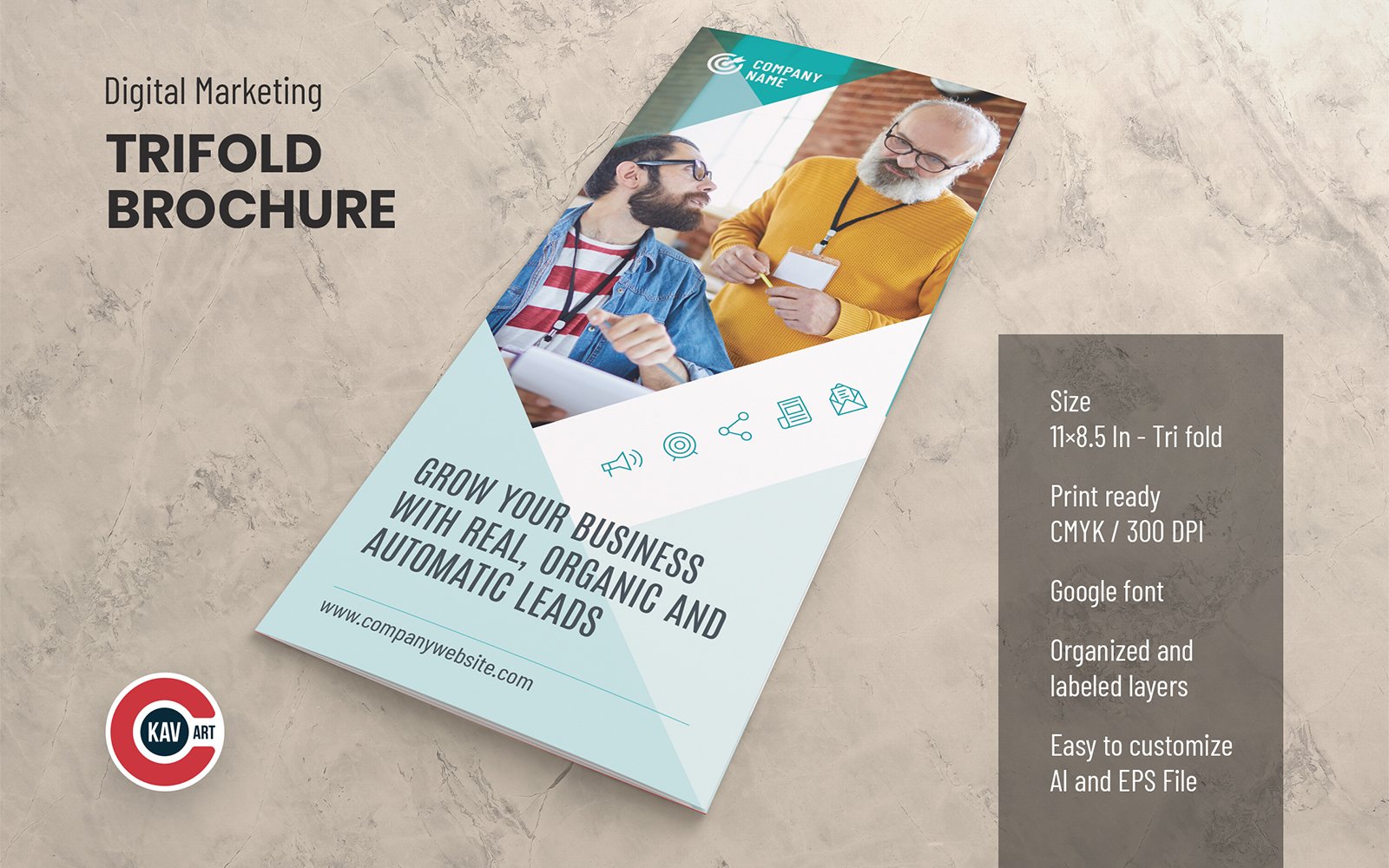 Digital Marketing Agency Trifold Brochure Template