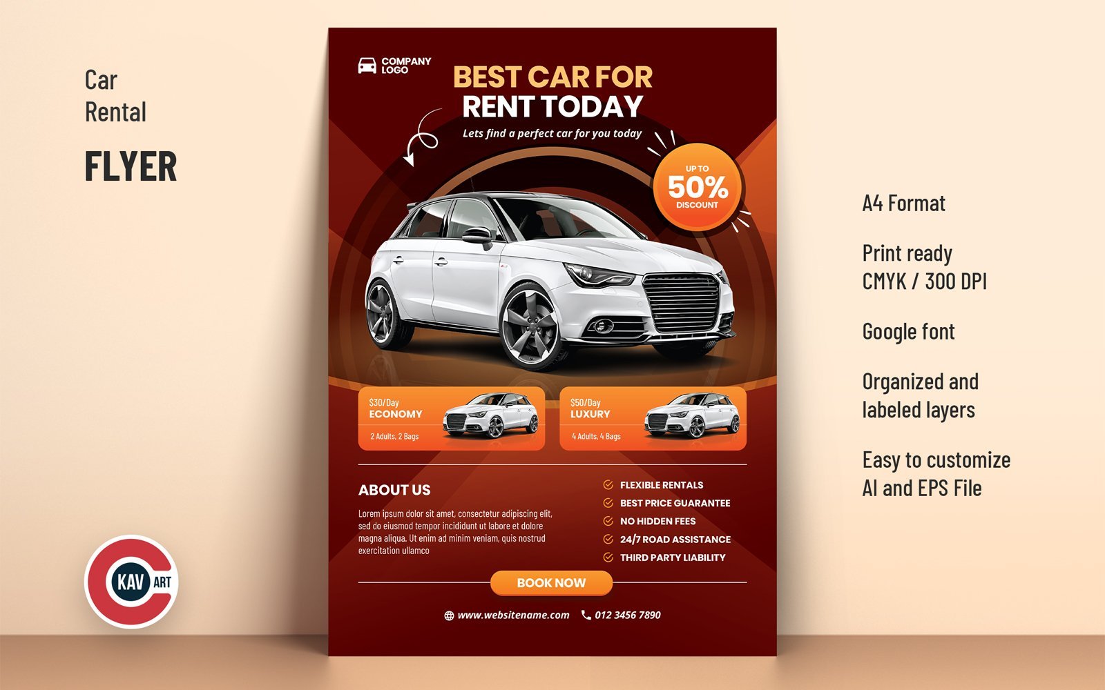 Car Rental Flyer Template