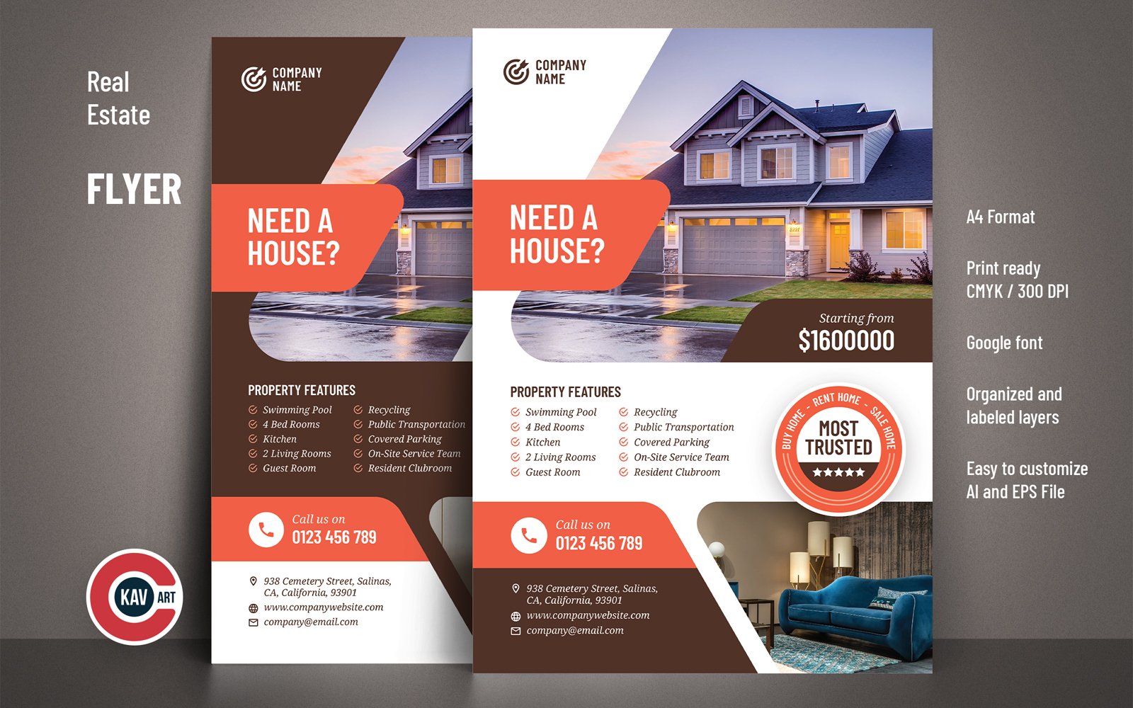 Real Estate Business A4 Flyer Design Template