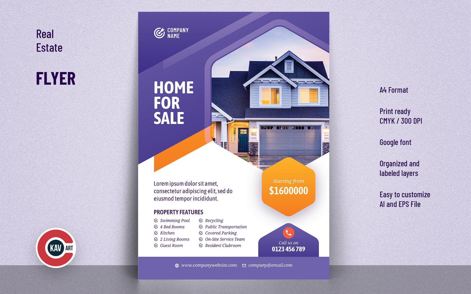 Real Estate Company A4 Flyer Template