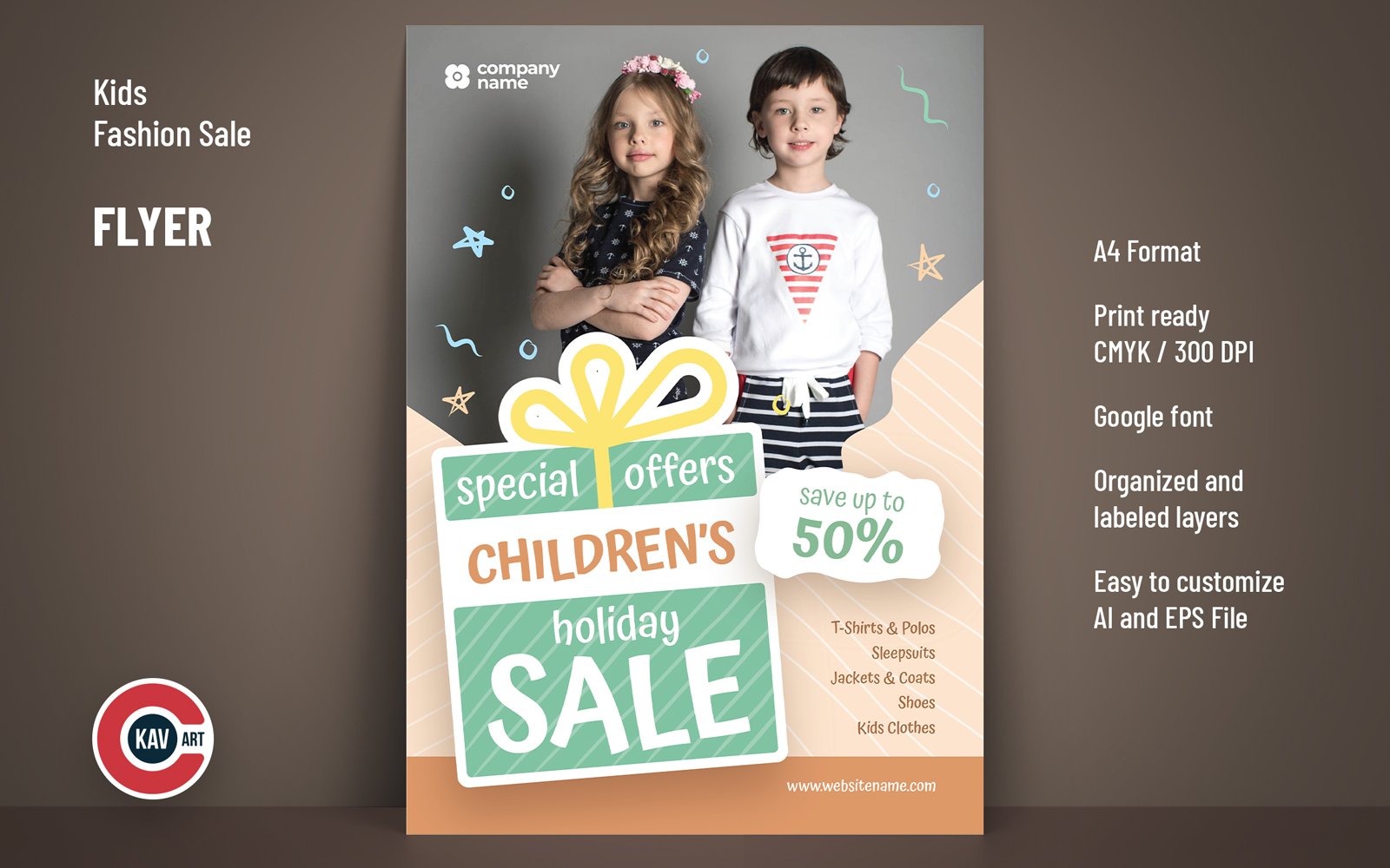Children Holiday Sale Flyer Template