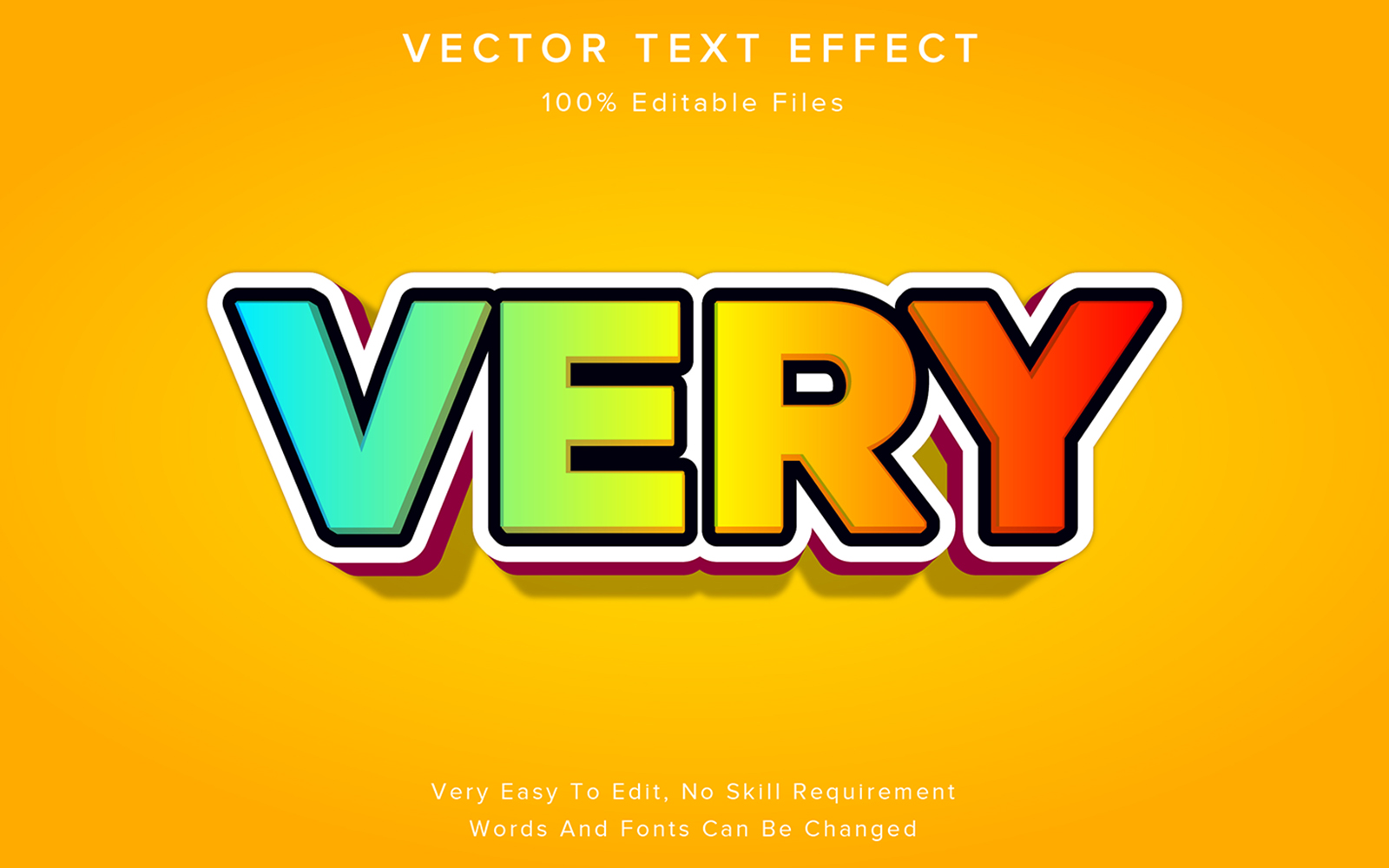 Very Editable 3d Text Effect